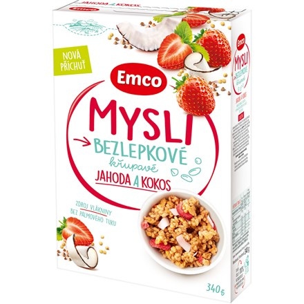 Emco Mysli bezlepkové jahoda a kokos 340 g