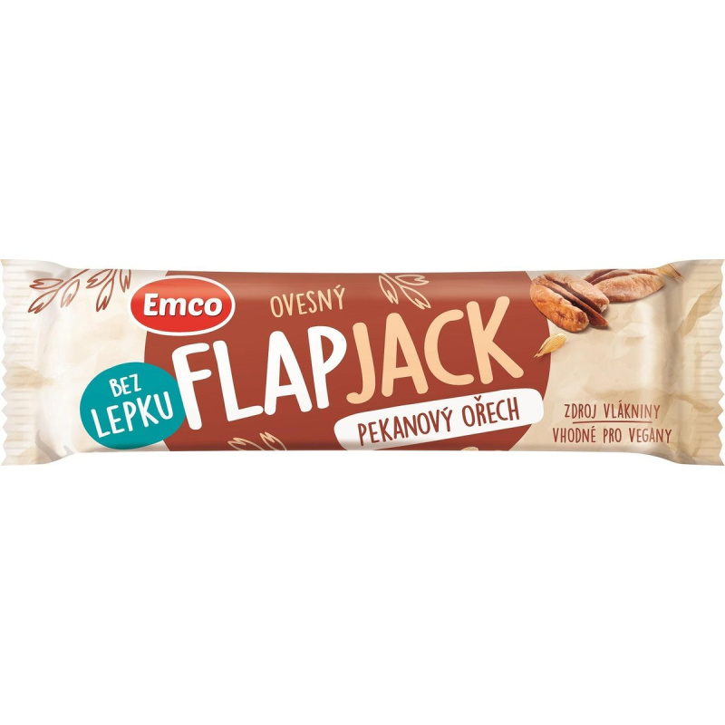 Emco Flapjack - ovesná tyčinka - pekanový ořech a javorový sirup, 45 g