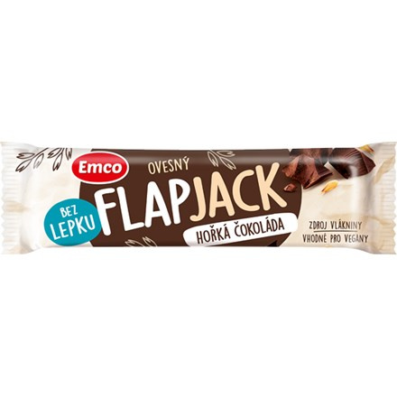 Emco Flapjack - ovesná tyčinka - hořká čokoláda, 45 g