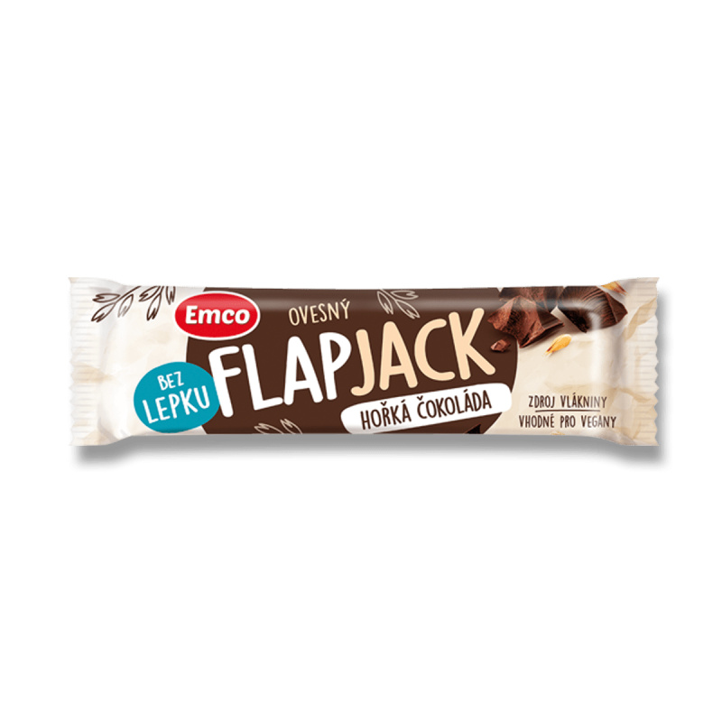 Emco Flapjack - ovesná tyčinka - hořká čokoláda, 45 g