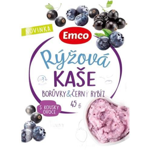 Emco rýžová kaše s borůvkami a černým rybízem 45g