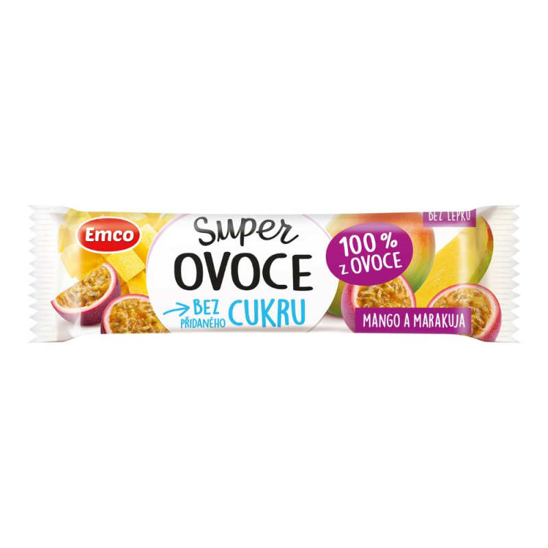 Emco 100% Ovoce - ovocná tyčinka - mango a maracuja, 30 g