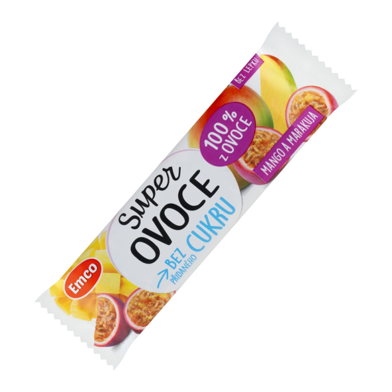 Emco 100% Ovoce - ovocná tyčinka - mango a maracuja, 30 g