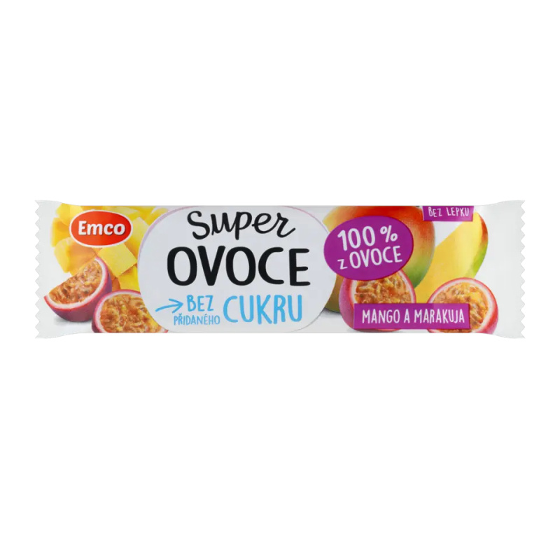 Emco 100% Ovoce - ovocná tyčinka - mango a maracuja, 30 g
