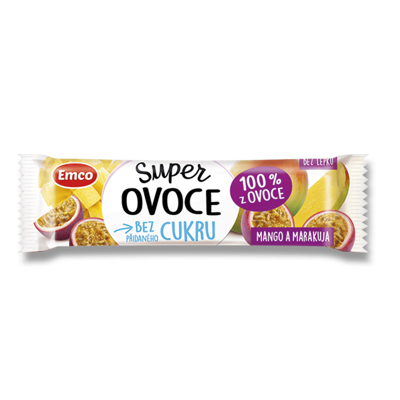 Emco 100% Ovoce - ovocná tyčinka - mango a maracuja, 30 g