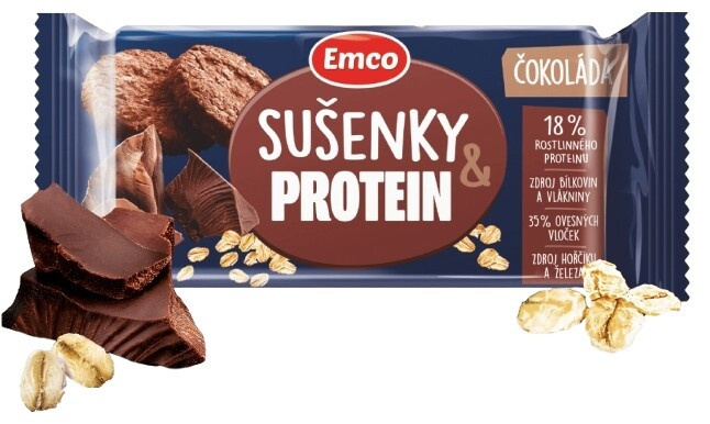 Emco Sušenky a Protein - ovesné sušenky - čokoláda, 60 g
