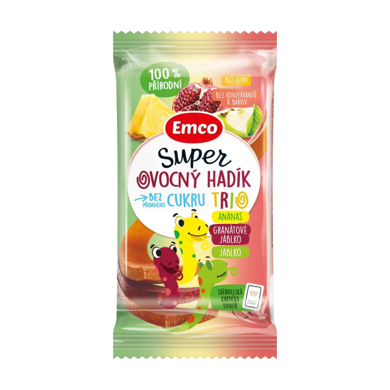 Emco Super ovocný hadík Trio ananas, granátové jablko a jablko