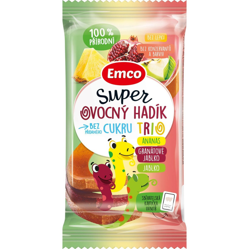 Emco Super ovocný hadík Trio ananas, granátové jablko a jablko