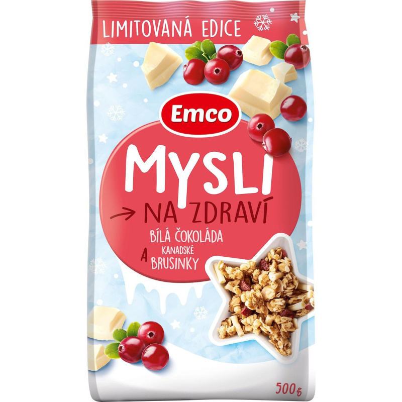 Emco Mysli brusinka a bílá čokoláda
