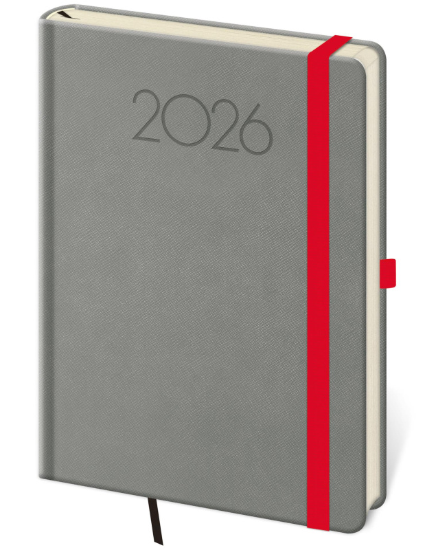 Denní diář 2025 New Praga - A5, tmavě šedý