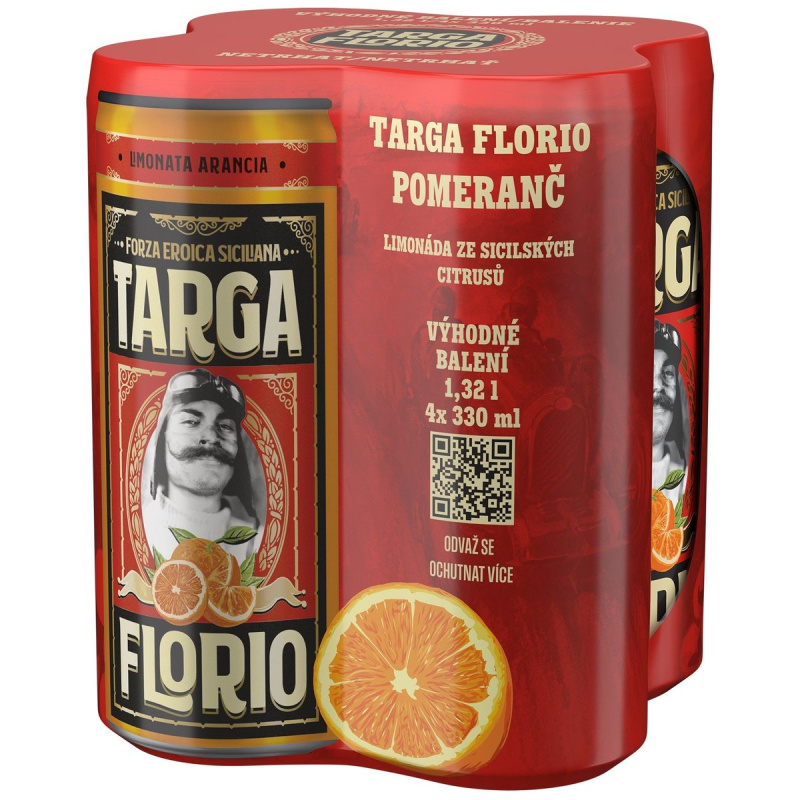 Targa Florio Pomeranč plech (4×330 ml)