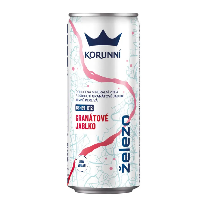 Korunní Ochucená minerální voda s příchutí granátové jablko jemně perlivá 330 ml