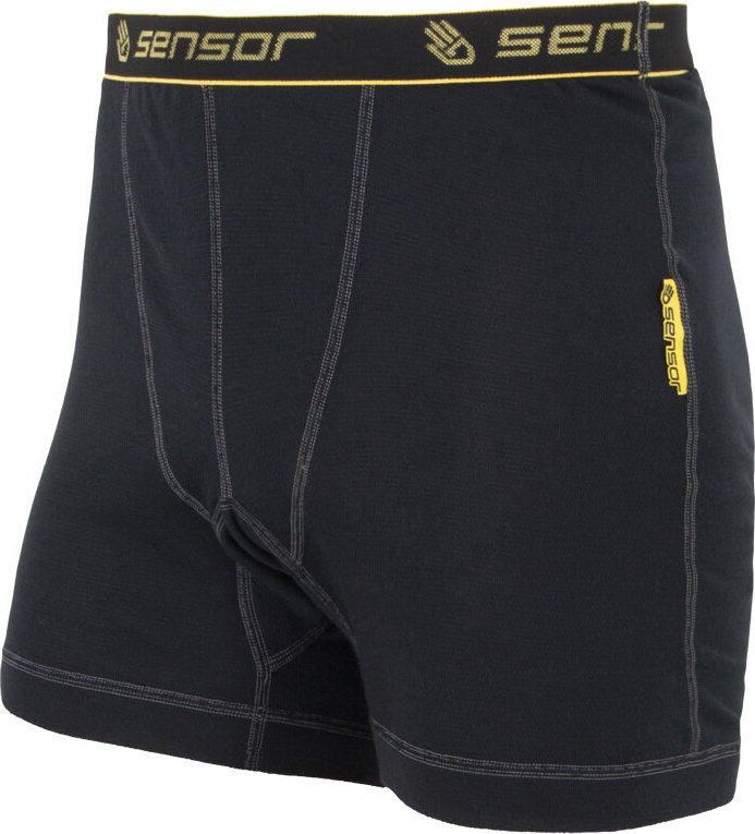 Pánské funkční prodloužené boxerky SENSOR Double face černá Barva: černá, Velikost: S