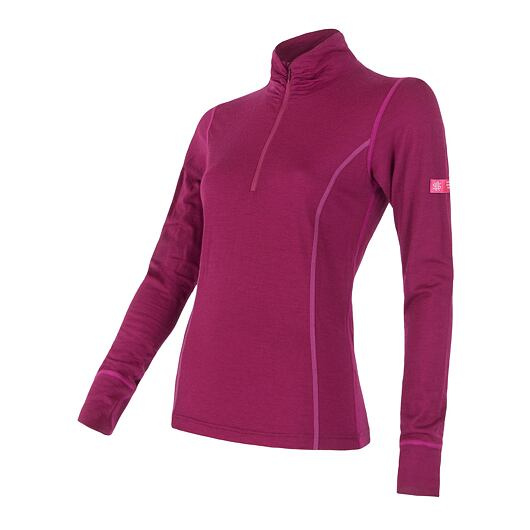 Dámské merino termo tričko SENSOR active fialová zip Barva: fialová, Velikost: M
