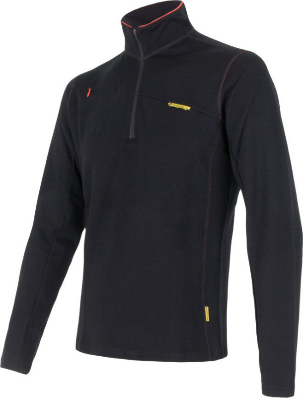 Pánská mikina SENSOR Merino upper černá zip Barva: černá, Velikost: XXL
