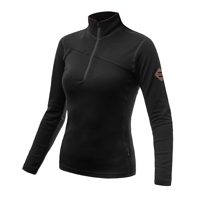 Dámská mikina SENSOR Merino upper černá zip Barva: černá, Velikost: XL
