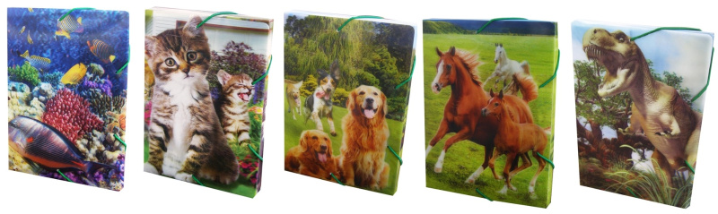 Krabice na sešity A5 s gumičkou 3D mix