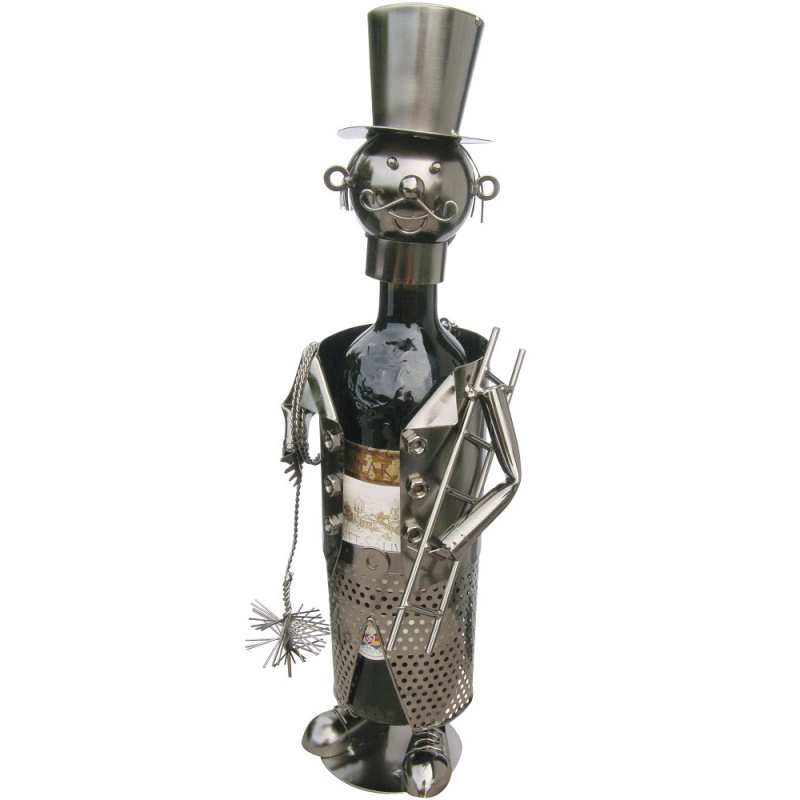 Kovový stojan na víno - Kominík pro štěstí