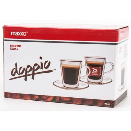 MAXXO Šálek dvoustěnný s podšálkem Doppio 100 ml 2 ks