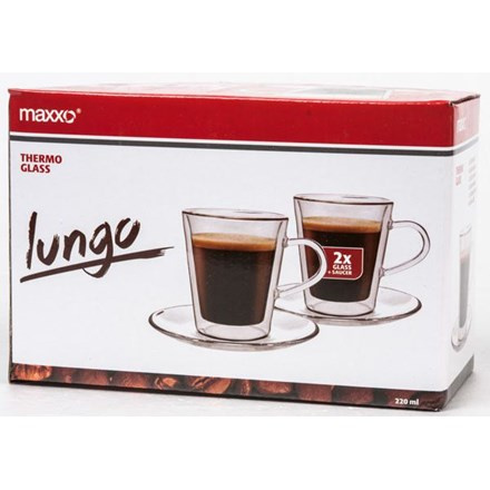 MAXXO Šálek dvoustěnný s podšálkem Lungo 220 ml 2 ks