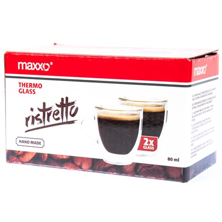 MAXXO Šálek Ristretto dvoustěnný 80 ml sklo 2 ks