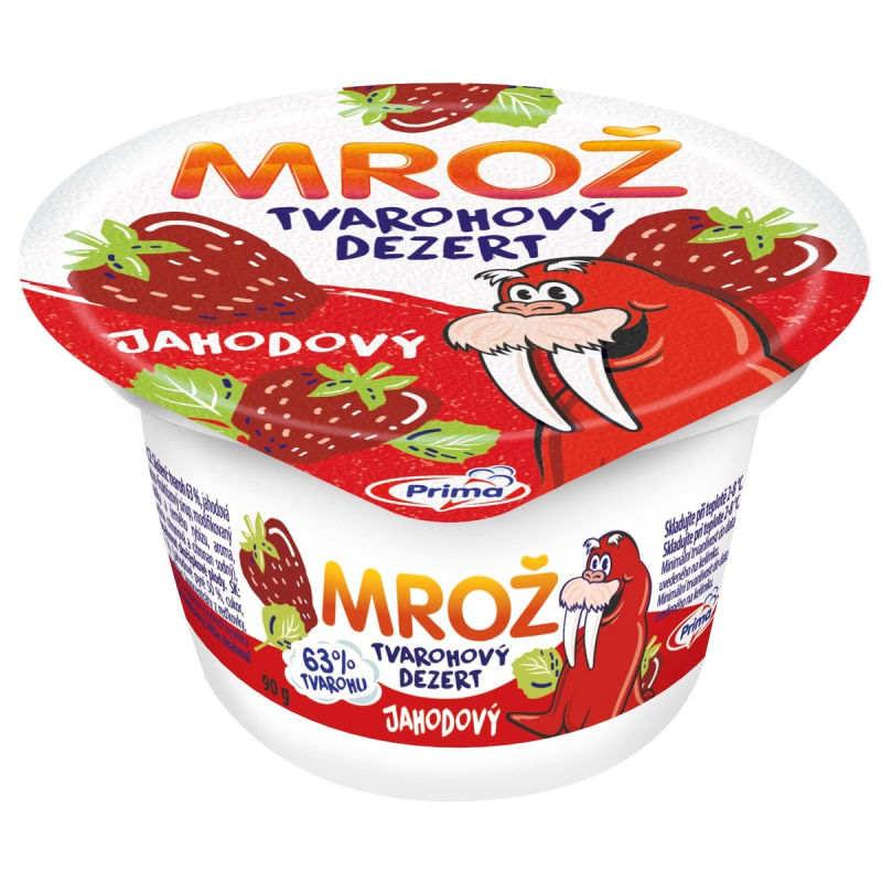 Mrož tvarohový dezert jahodový