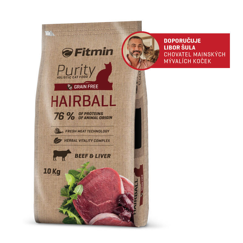 Fitmin kompletní krmivo pro kočky Purity Hairball 10 kg