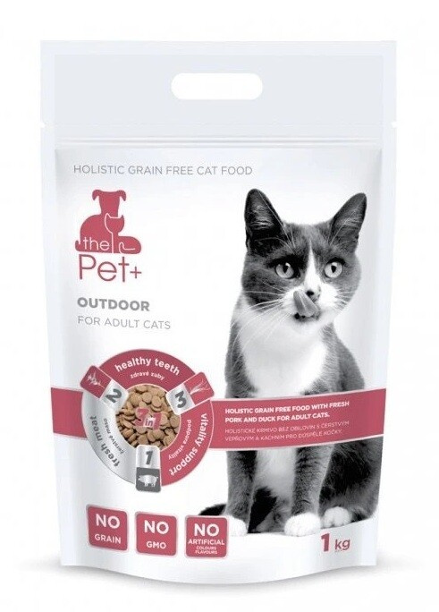 Krmivo Pet+ 3v1 kočka OUTDOOR  1 kg