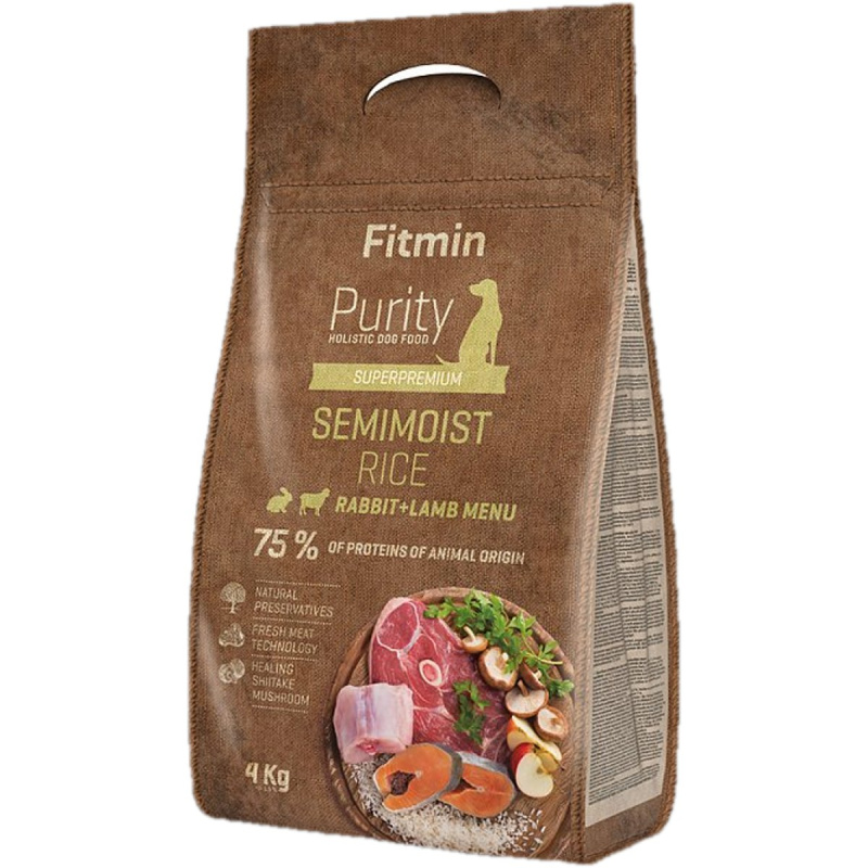 Fitmin Purity Semimoist Rabbit & Lamb Rice kompletní krmivo pro psy 4 kg