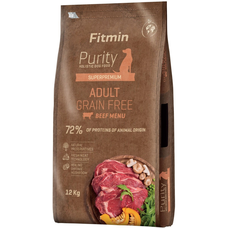 Fitmin kompletní krmivo pro psy Purity Grain Free Adult Beef  12 kg