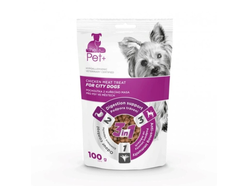 Pochoutka Pet+ 3v1 pes FOR CITY DOGS kuřecí  100g