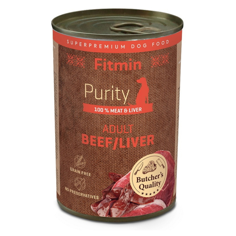 Fitmin dog Purity tin konzerva beef&liver 400g