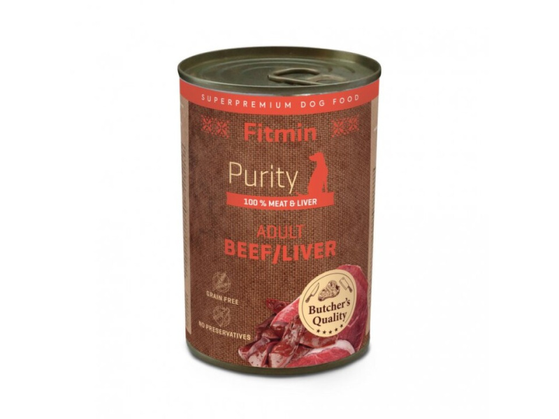 Fitmin dog Purity tin konzerva beef&liver 400g