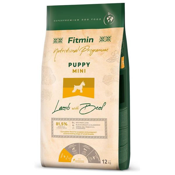 Fitmin dog mini puppy lamb beef 12 kg