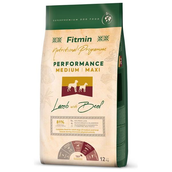Fitmin dog medium maxi performance lamb beef 12 kg