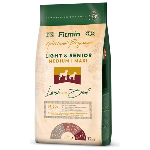 Fitmin dog medium maxi light senior lamb beef 12 kg