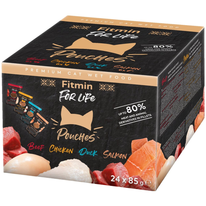 Fitmin For Life multipack kapsiček pro kočky (24×85 g)