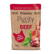Fitmin cat Purity hovězí se srdíčky kapsa 100g