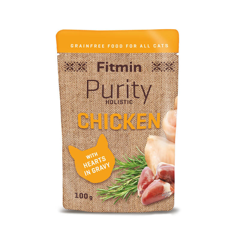 Fitmin cat Purity kuřecí se srdíčky kapsa  100g