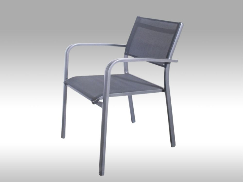 Zahradní křeslo stohovatelné Juventus, šedé, hliník, DOPRODEJ 2ks