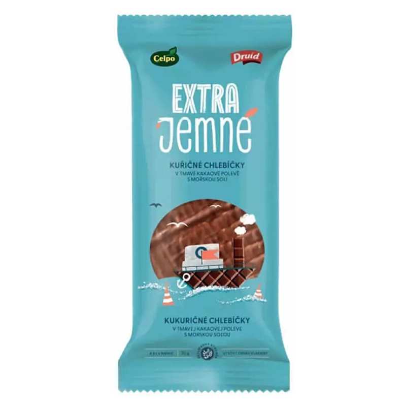 CELPO Extra jemné kukuřičné chlebíčky kakao a mořská sůl 70 g