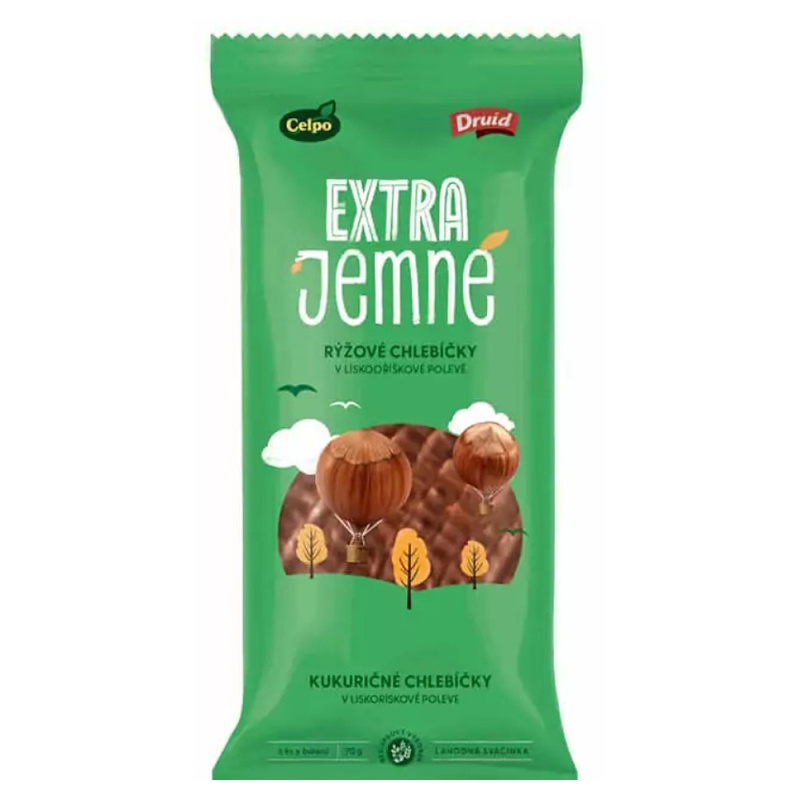 CELPO Extra jemné rýžové chlebíčky s lísko-oříškovou polevou 70 g