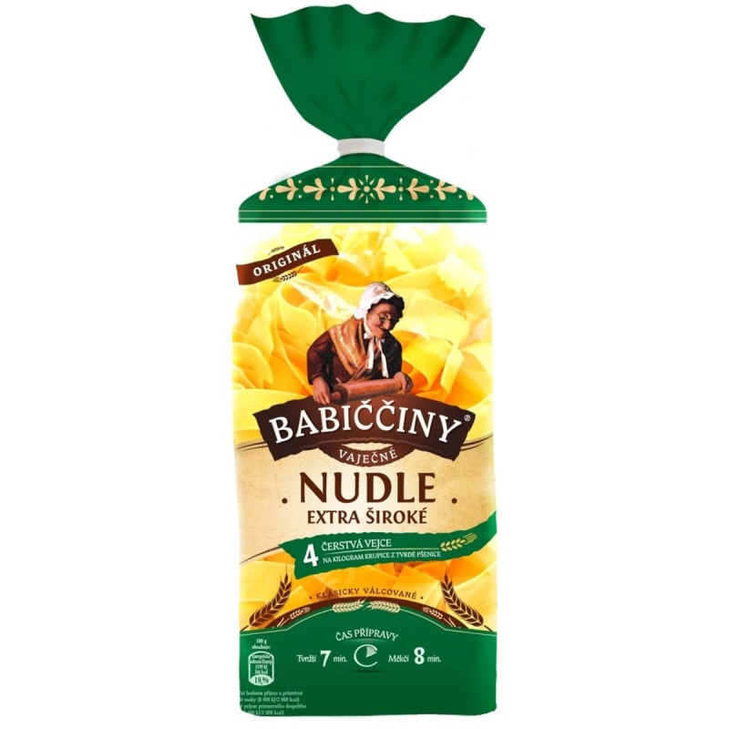 Babiččiny nudle válcované extra široké