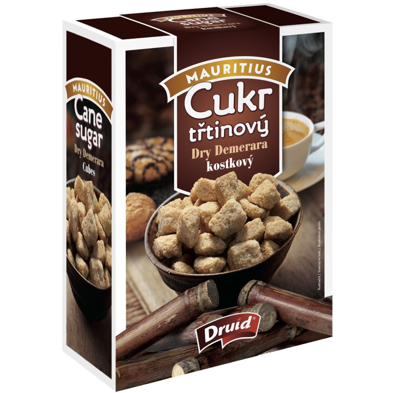 Druid Třtinový cukr kostkový Dry Demerara