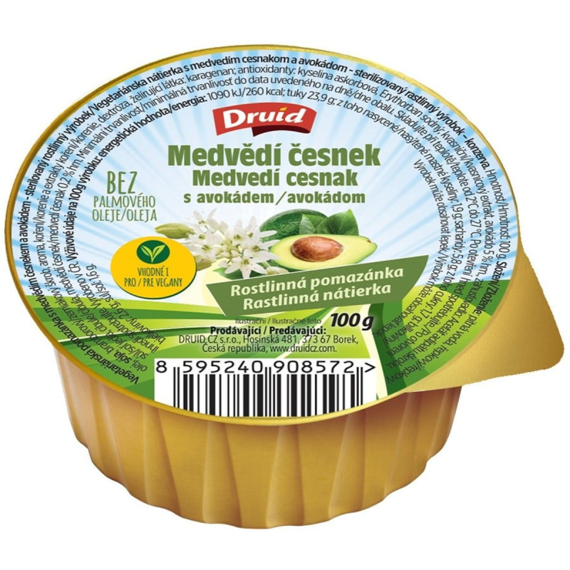 Druid Vegetariánská pomazánka medvědí česnek s avokádem
