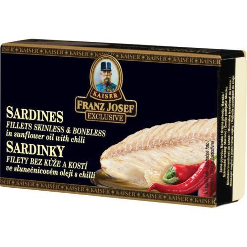 FJK sardinky filety ve slunečnicovém oleji s chilli 90g