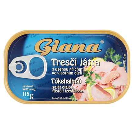 Giana Tresčí játra s uzenou příchutí 4 x 115g
