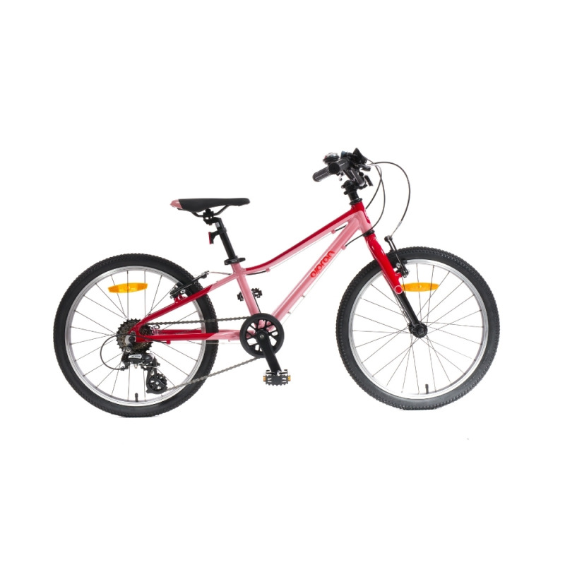 Ultra lehké dětské kolo Olpran Plume 20" - model 2026 • 7,8 kg • 120-135 cm 11" (120-135 cm) tmavě červená/růžová