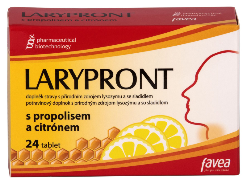 FAVEA Larypront s propolisem a citrónem 24 tablet