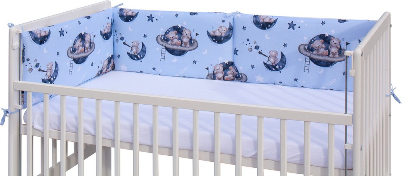 Scarlett Mantinel do postýlky 4dílný Scarlett Arbas 180x30cm modrá